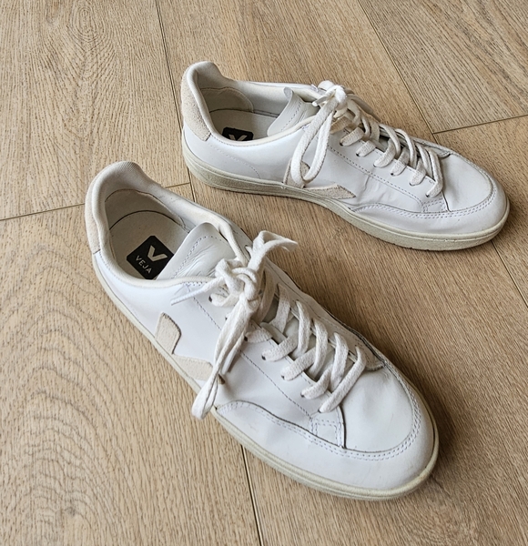 VEJA V-12 White Sable Leather Sneaker - Picture 6 of 14